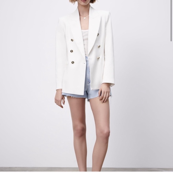 NWT ZARA DOUBLE BREASTED BALMAIN STYLE BLAZER - Picture 4 of 11